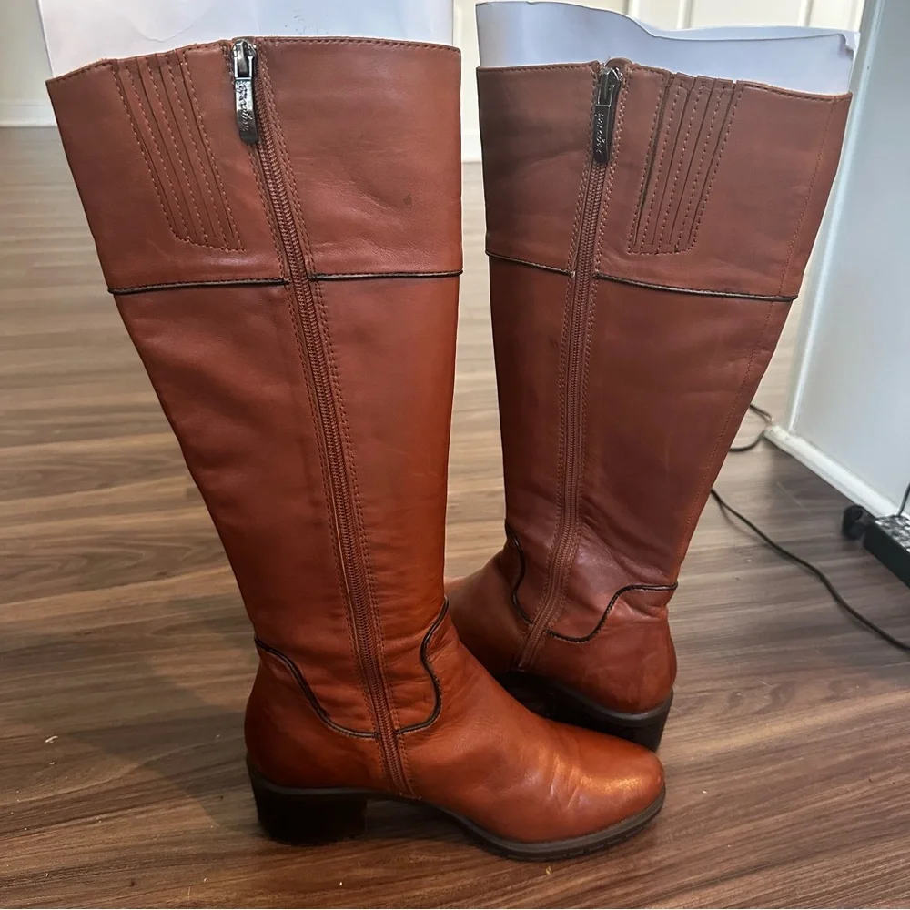 Regarde Le Ciel Brown Leather Tall Riding Boots Women’s EU 37 US 6.5 - Picture 6 of 15